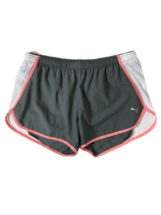 Puma Pants - PUMA Women’s Running Shorts Gray Pink Trim Size Large Workout Shorts